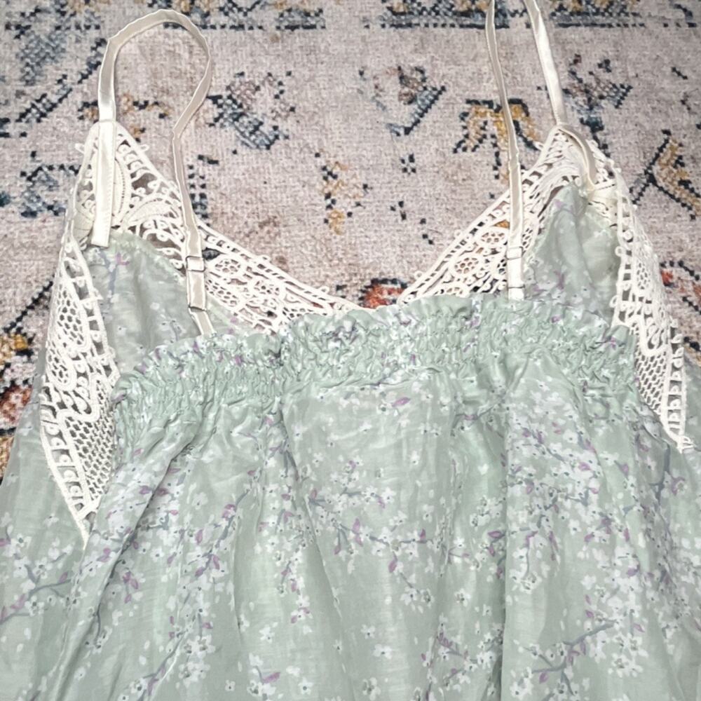 Anthropologie Papinelle Cheri Blossom Maxi Nightgown Silk Cotton Large $109 - Picture 8 of 9